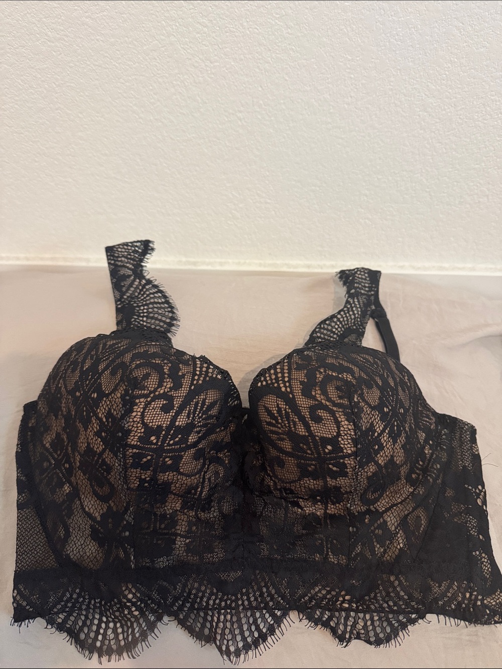 intimissimi Black Lace Longline Bra Bustier